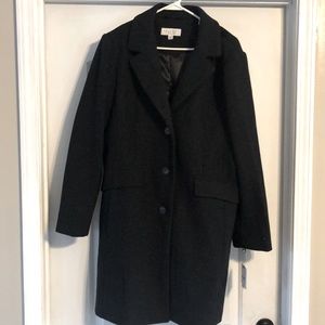 LAUNDRY By Shelli Segal Long Wool Blend Coat Black size xl